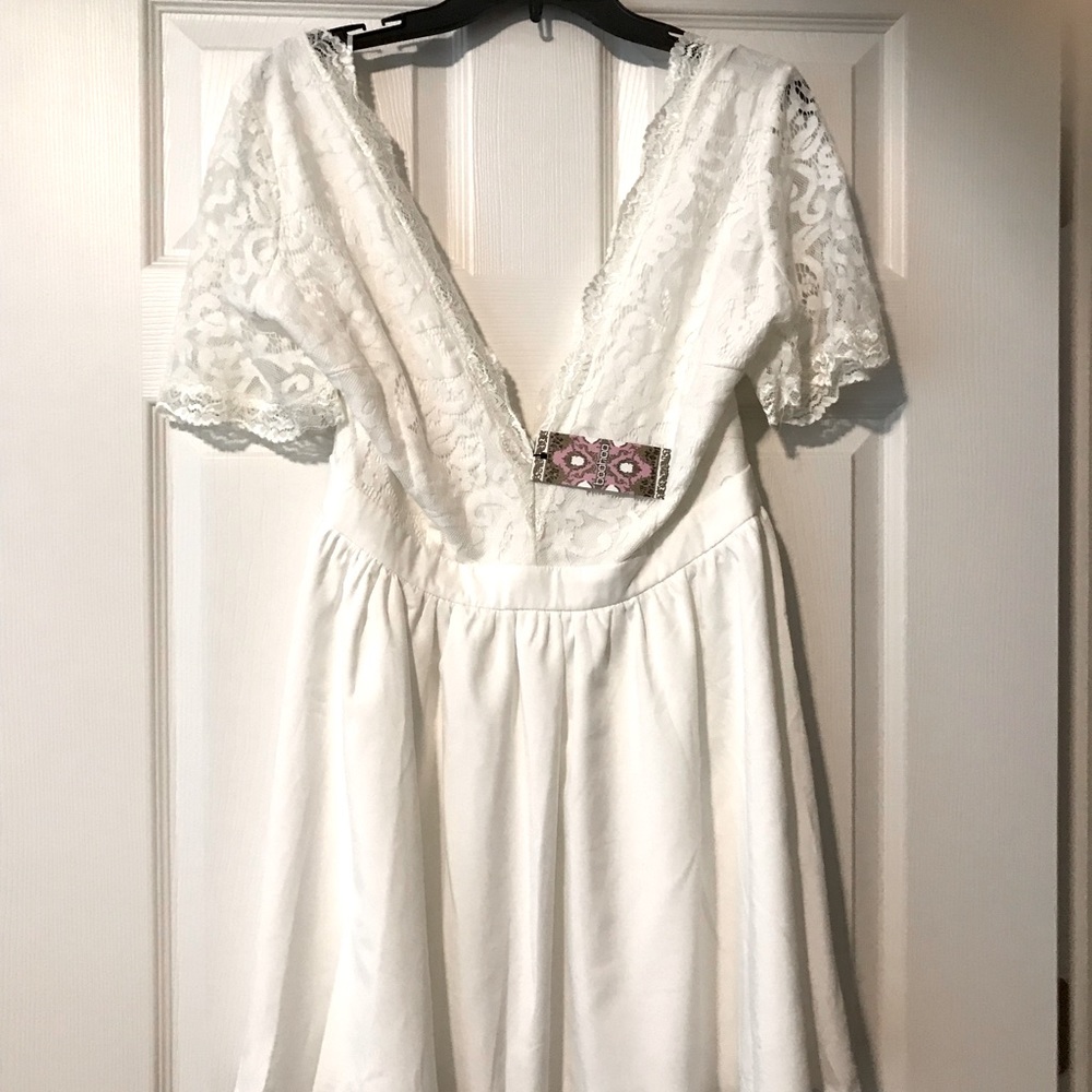 Flirty BooHoo lace top skater dress